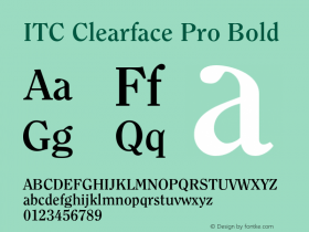 ClearfaceITCPro-Bold Version 1.000 Build 1000图片样张