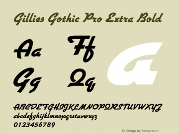 GilliesGothicPro-ExtraBold Version 2.000图片样张