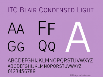 ITC Blair Condensed Light Version 1.81图片样张