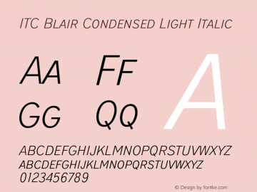 ITC Blair Condensed Light It Version 1.81图片样张