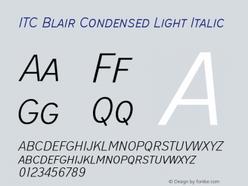 ITC Blair Condensed Light It Version 1.81图片样张
