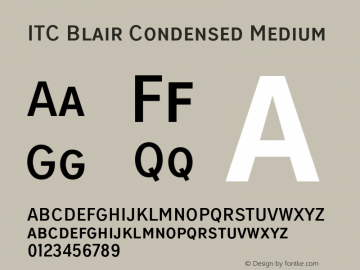 ITC Blair Condensed Medium Version 1.81图片样张