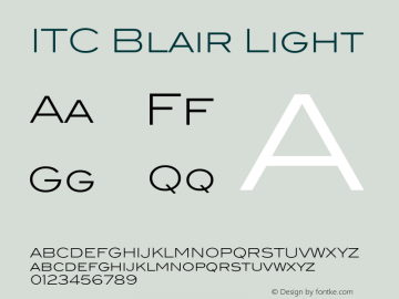 ITC Blair Light Version 1.91图片样张