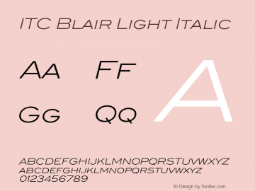 ITC Blair Light Italic Version 1.81图片样张