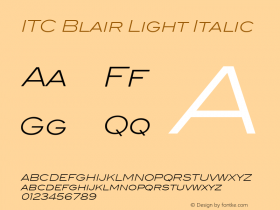 ITC Blair Light Italic Version 1.81图片样张