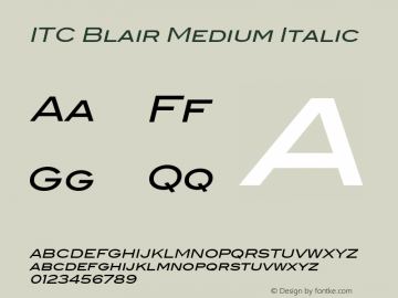 ITC Blair Medium Italic Version 1.81图片样张