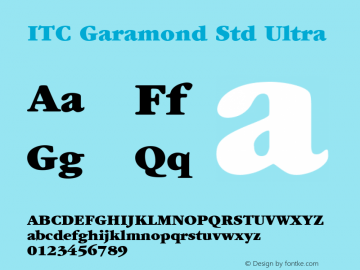ITC Garamond Std Ultra Version 1.00 Build 1000图片样张