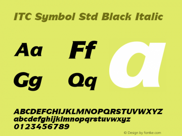 ITC Symbol Std Black Italic Version 1.00 Build 1000图片样张