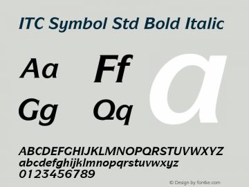 ITC Symbol Std Bold Italic Version 1.00 Build 1000图片样张