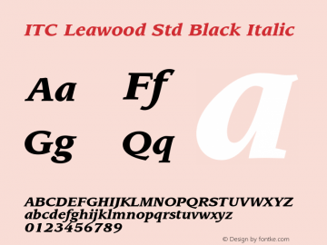 LeawoodStd-BlackItalic Version 3.000 Build 1000图片样张