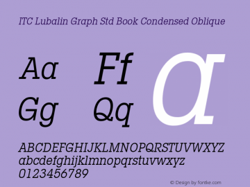 ITC Lubalin Graph Std Bk Cn Italic Version 1.00 Build 1000图片样张