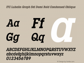 LubalinGraphStd-DemiBoldCondObl Version 3.000 Build 1000图片样张