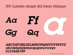 LubalinGraphStd-DemiOblique Version 2.000 Build 1000图片样张