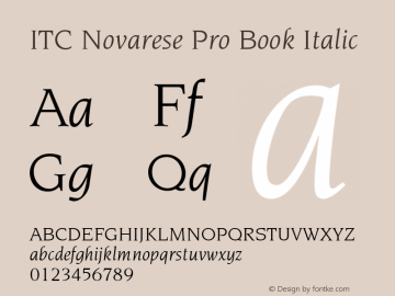ITC Novarese Pro Book Italic Version 1.00 Build 1000图片样张