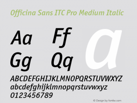 Officina Sans ITC Pro Medium It Version 2.00图片样张