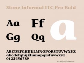 StoneInformalITCPro-Bold Version 1.00图片样张