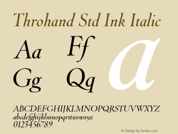 ThrohandStdInk-Italic Version 1.000图片样张