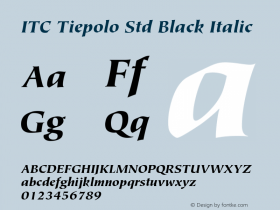 ITC Tiepolo Std Black Italic Version 3.00 Build 1000图片样张