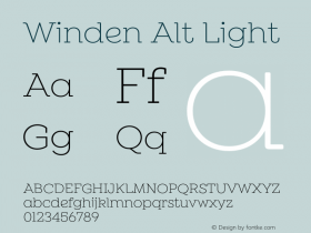 Winden Alt Light Version 1.000;hotconv 1.0.109;makeotfexe 2.5.65596图片样张