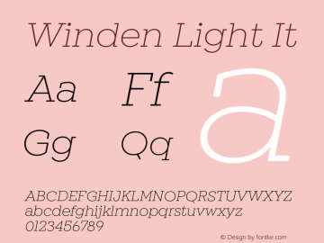 Winden Light It Version 1.000;hotconv 1.0.109;makeotfexe 2.5.65596图片样张