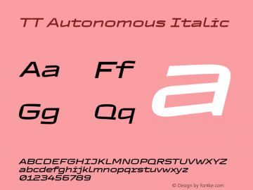 TT Autonomous Italic Version 1.010.28052021图片样张