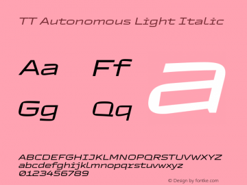 TT Autonomous Light Italic Version 1.010.28052021图片样张