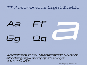 TT Autonomous Light Italic Version 1.010.28052021图片样张