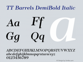 TT Barrels DemiBold Italic Version 1.000图片样张