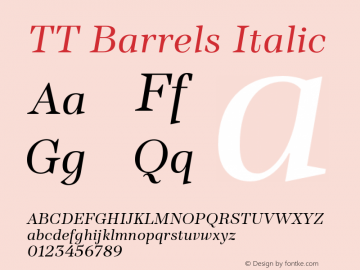 TT Barrels Italic Version 1.010.27102021图片样张