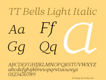 TT Bells Light Italic Version 2.010.02122020图片样张