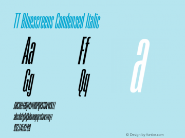 TT Bluescreens Condensed Italic Version 3.000.14112022图片样张