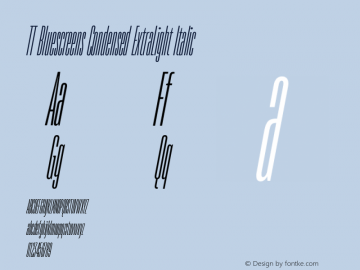 TT Bluescreens Condensed ExtraLight Italic Version 3.000.14112022图片样张