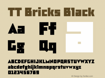 TT Bricks Black Version 1.010; ttfautohint (v1.5) -l 8 -r 50 -G 0 -x 0 -D latn -f none -m 