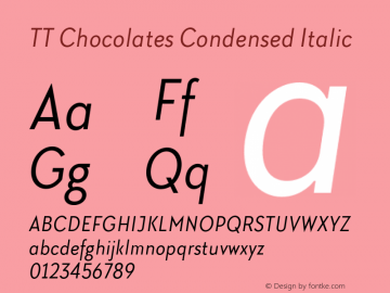 TT Chocolates Condensed Italic Version 1.010图片样张