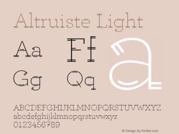 Altruiste Light Version 1.000;hotconv 1.0.109;makeotfexe 2.5.65596图片样张