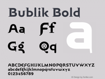 Bublik Bold Version 1.000 2008 initial release图片样张