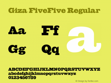 Giza FiveFive Regular 001.000 Font Sample