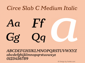 Circe Slab C Medium Italic Version 1.000图片样张