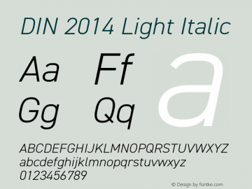 DIN 2014 Light Italic Version 1.000图片样张