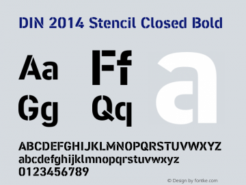 DIN 2014 Stencil Closed Bold Version 1.000图片样张