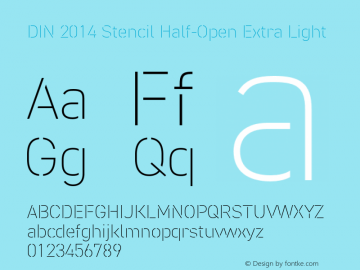 DIN 2014 Stencil Half-Open Extra Light Version 1.000图片样张