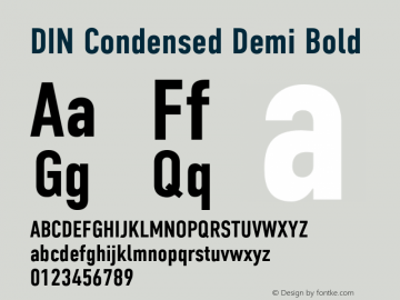 DIN Condensed Demi Bold Version 1.000图片样张