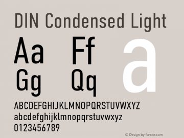 DIN Condensed Light Version 1.001图片样张