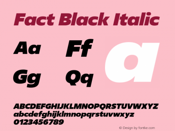 Fact Black Italic Version 1.000图片样张