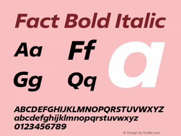 Fact Bold Italic Version 1.000图片样张
