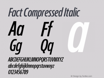 Fact Compressed Italic Version 1.000图片样张