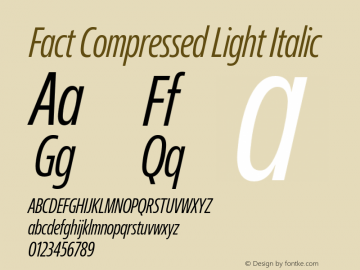 Fact Compressed Light Italic Version 1.000图片样张