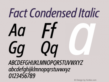 Fact Condensed Italic Version 1.000图片样张