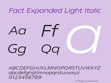 Fact Expanded Light Italic Version 1.000图片样张