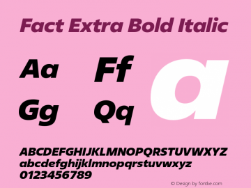 Fact Extra Bold Italic Version 1.000图片样张